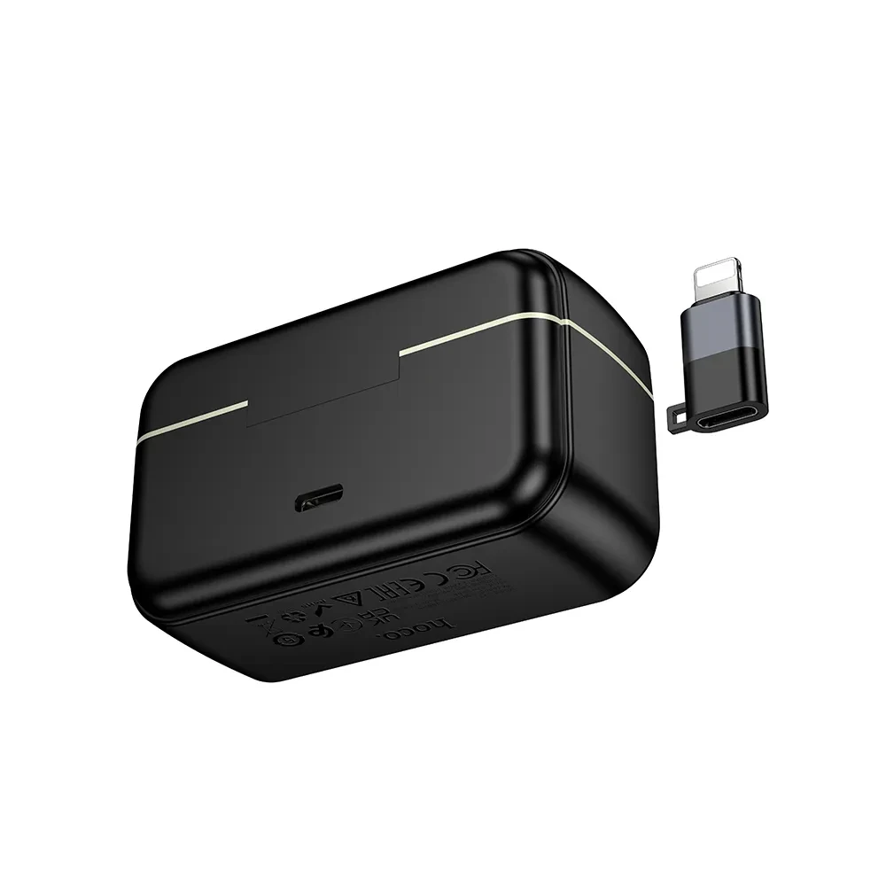 Bežični mikrofon bubica sa kućištem za Lightning i USB-C uređaje HOCO L22 crni