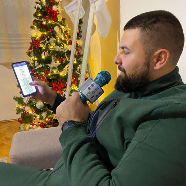 Bežični bluetooth karaoke mikrofon za djecu KGEBAO WS-858 plavi