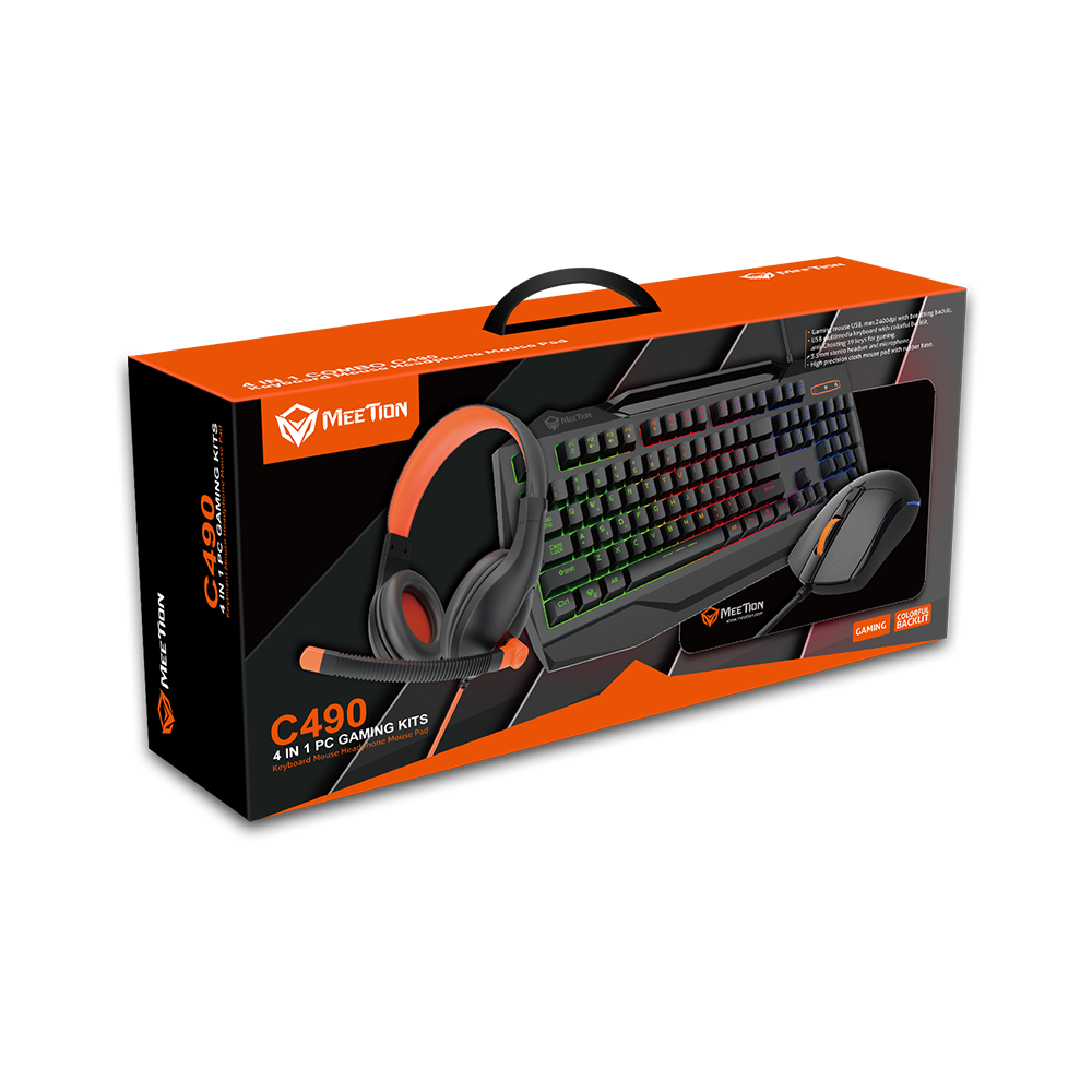 Potpuni gaming set tastatura, miš sa podlogom i slušalice MEETION C490 4/1