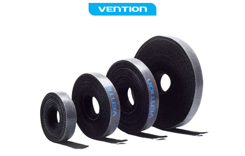 Organizator kablova čičak traka VENTION 5m crna