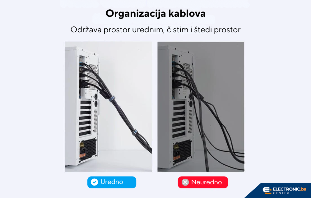 Organizator kablova čičak traka VENTION 5m crna