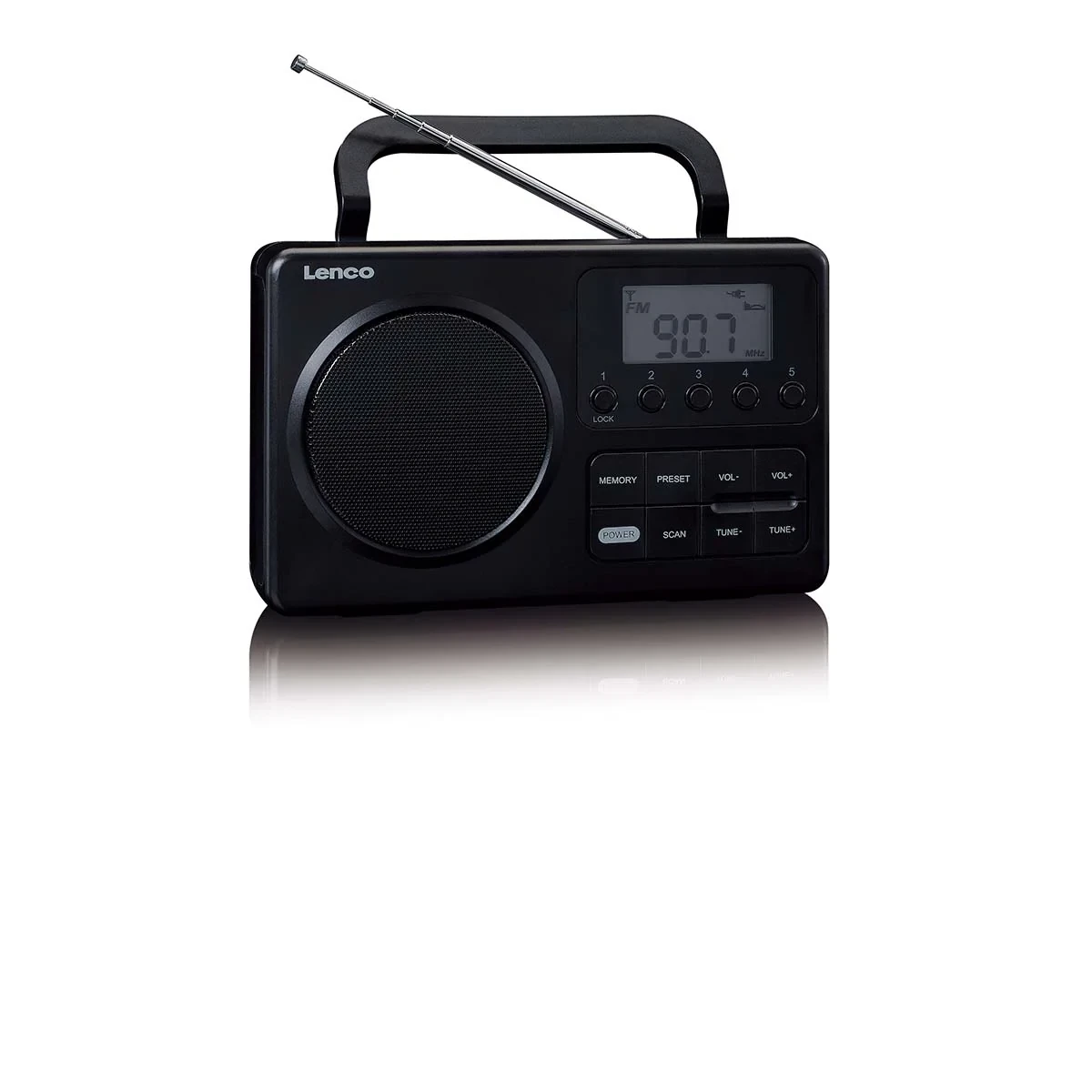 Prijenosni FM radio sa LCD ekranom LENCO MPR-035BK crni