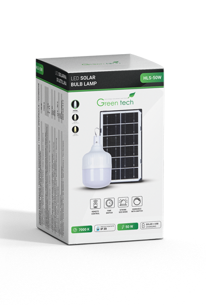 Solarna dimabilna LED svijetiljka 50W 7000K IP20 GREEN TECH HLS-50W