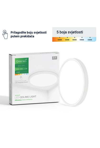LED plafonjera 18W 3000K-6500K GREEN TECH