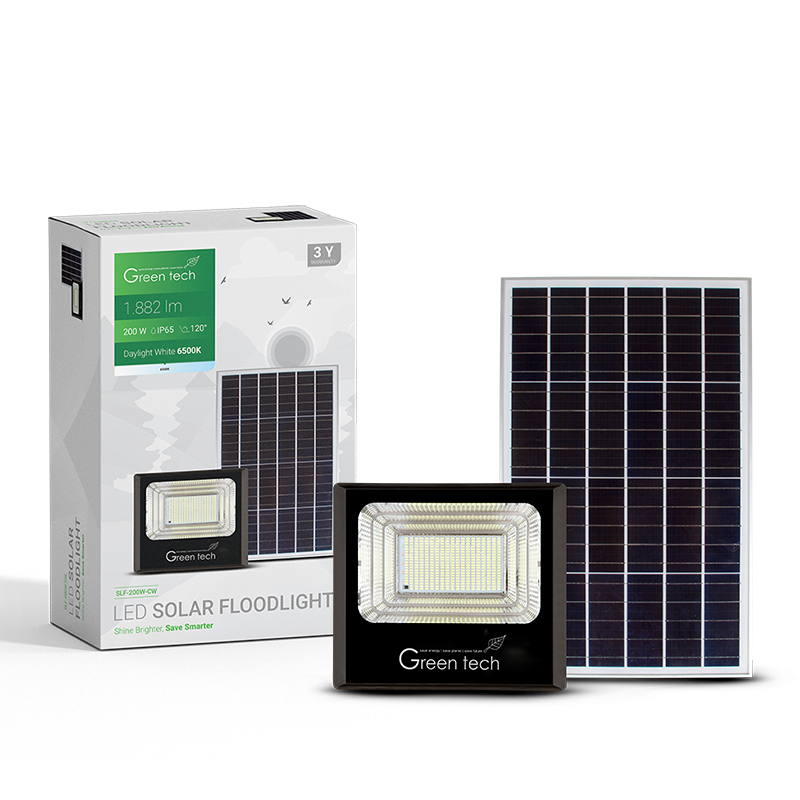 Solarni LED reflektor 200W 6500K IP65 GREEN TECH SLF-200W-CW