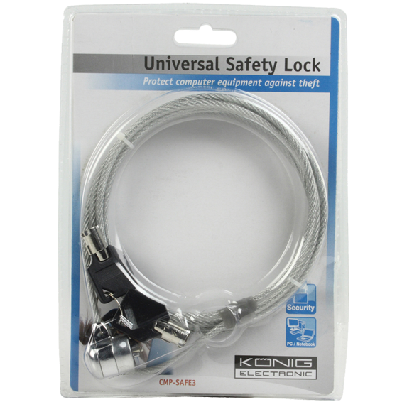 Zaštitni kabal sajla za laptop sa ključem KONIG CMP-SAFE3