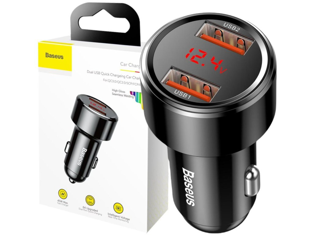Auto punjač sa displejom BASEUS 45W