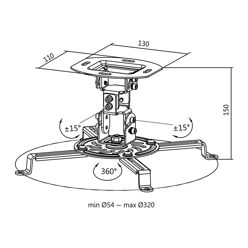 Stropni nosač za projektor LOGILINK BP0057