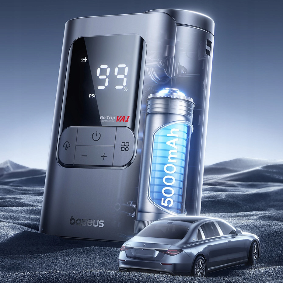 Prijenosna mini pumpa kompresor sa LED svijetlom BASEUS GoTrip VA1