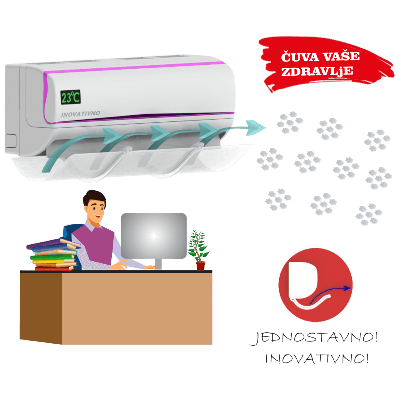 Usmjerivač zraka klima uređaja 9000 do 12000 BTU ZED AC Defelectror-0912