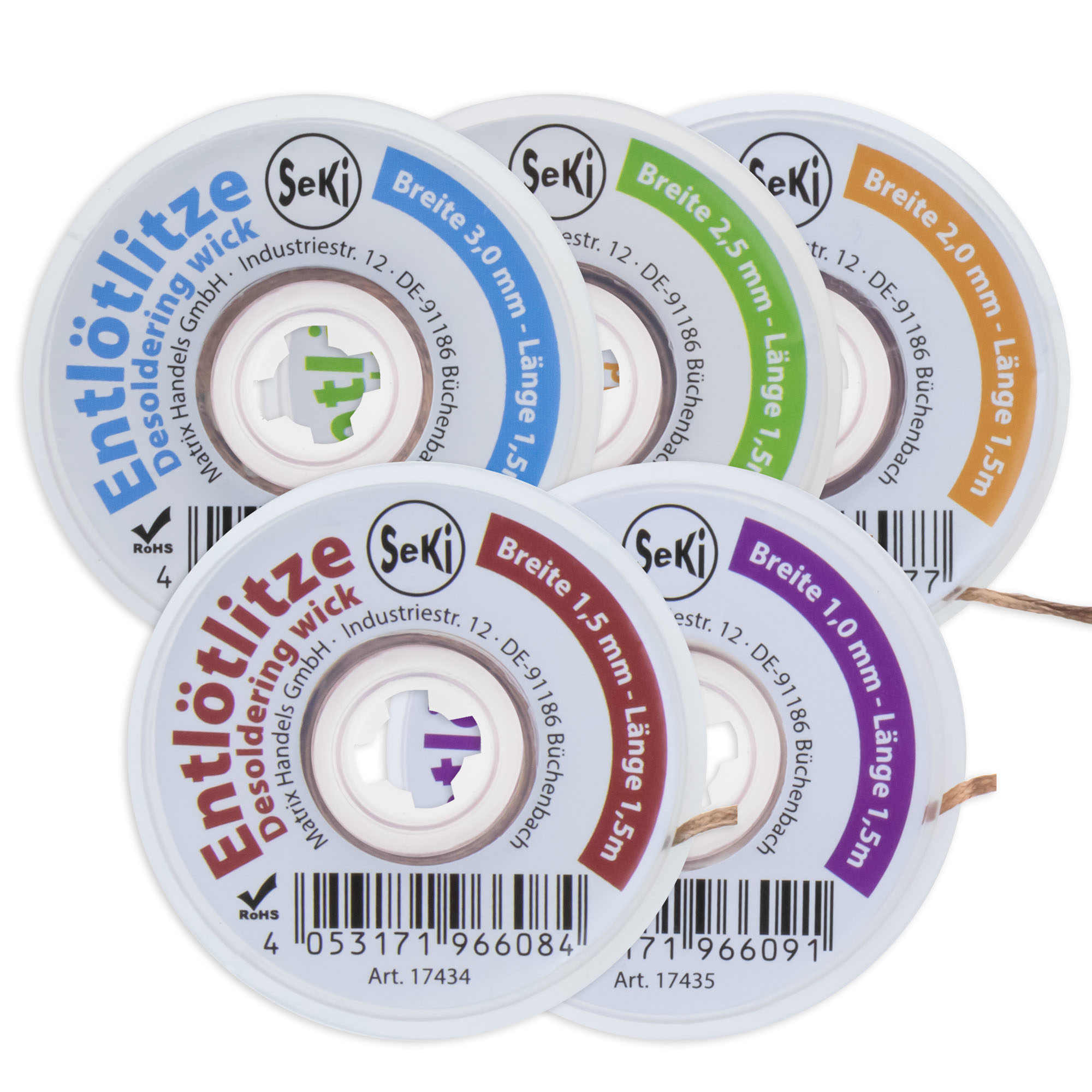 Set traka za skidanje kalaja 1-3mm 5/1 SEKI