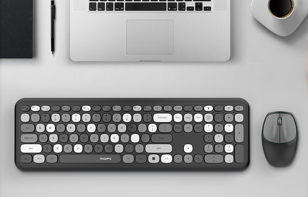 Retro set bežična tastatura i miš MOFII 666 crna