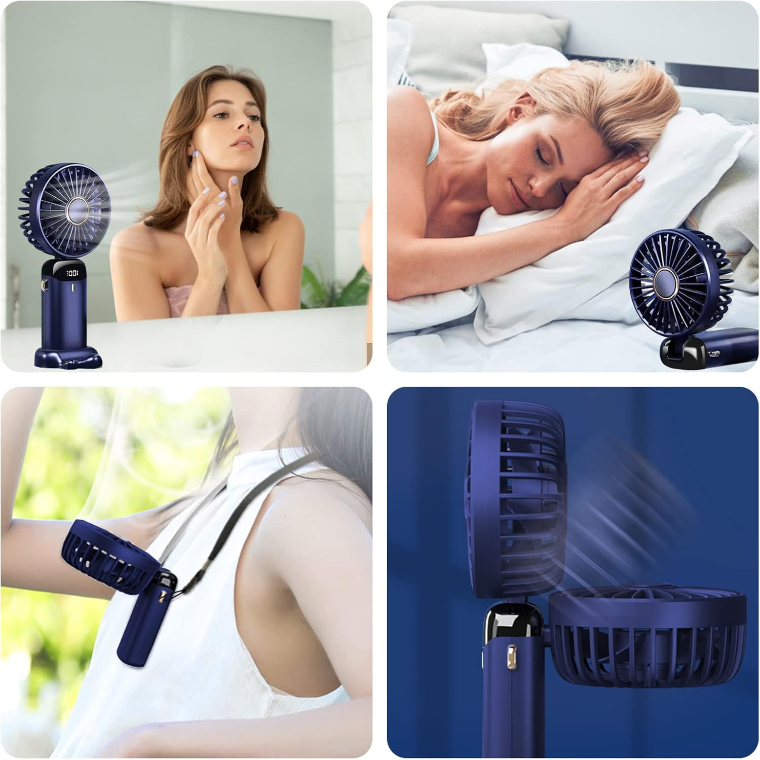 Ručni podesivi punjivi ventilator sa 5 brzina S1 bijeli