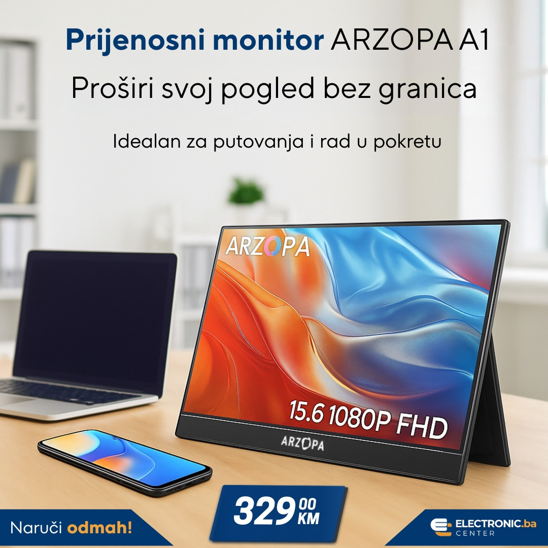 Prijenosni ultra tanki monitor sa stalkom ARZOPA A1 15.6" FULL HD