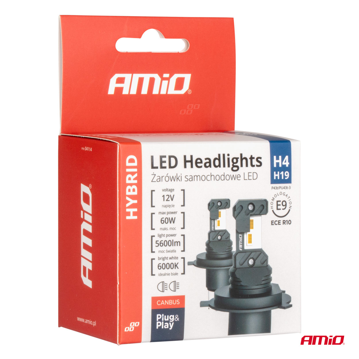 Auto sijalica H4 H19 Hybrid LED 6000K AMIO