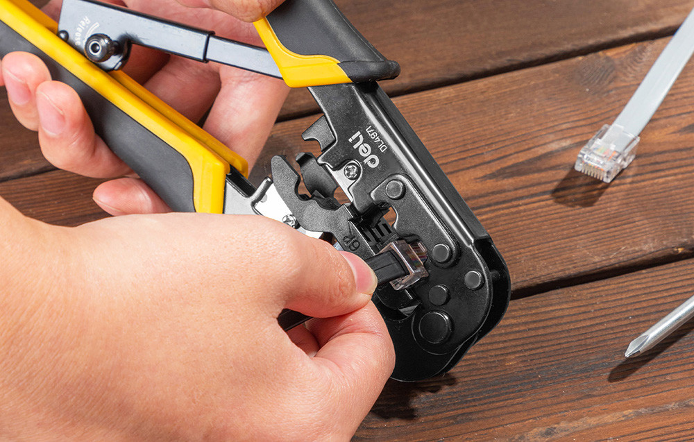 Kliješta za krimpovanje mrežnih i telefonskih konektora DELI TOOLS EDL4971