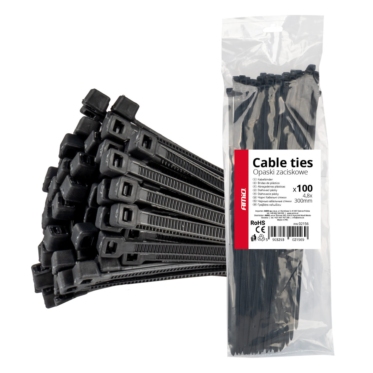 Vezica za kabal 300x4.8mm SET 100/1 AMIO
