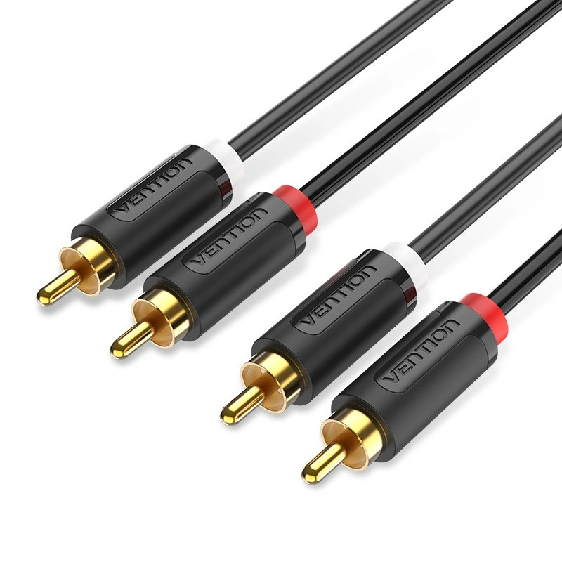 Audio kabal 2x RCA na 2x RCA VENTION 1.5m crni
