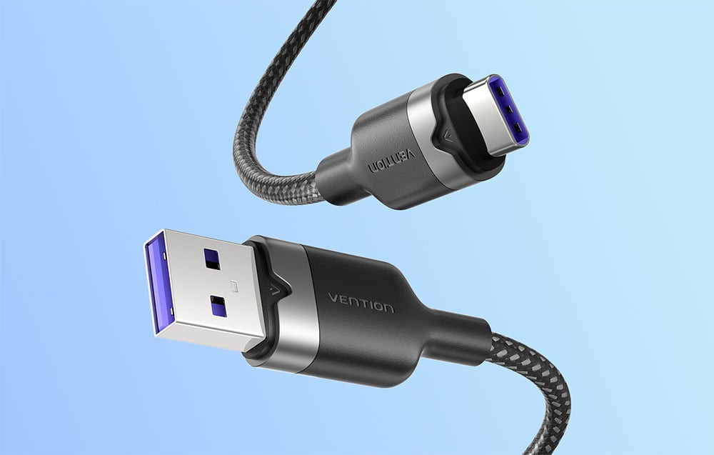 Kabal USB-A na USB-C 100W VENTION 1m crni