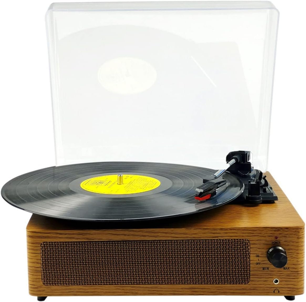 Retro drveni gramofon sa integrisanim zvučnicima i poklopcem TR108A