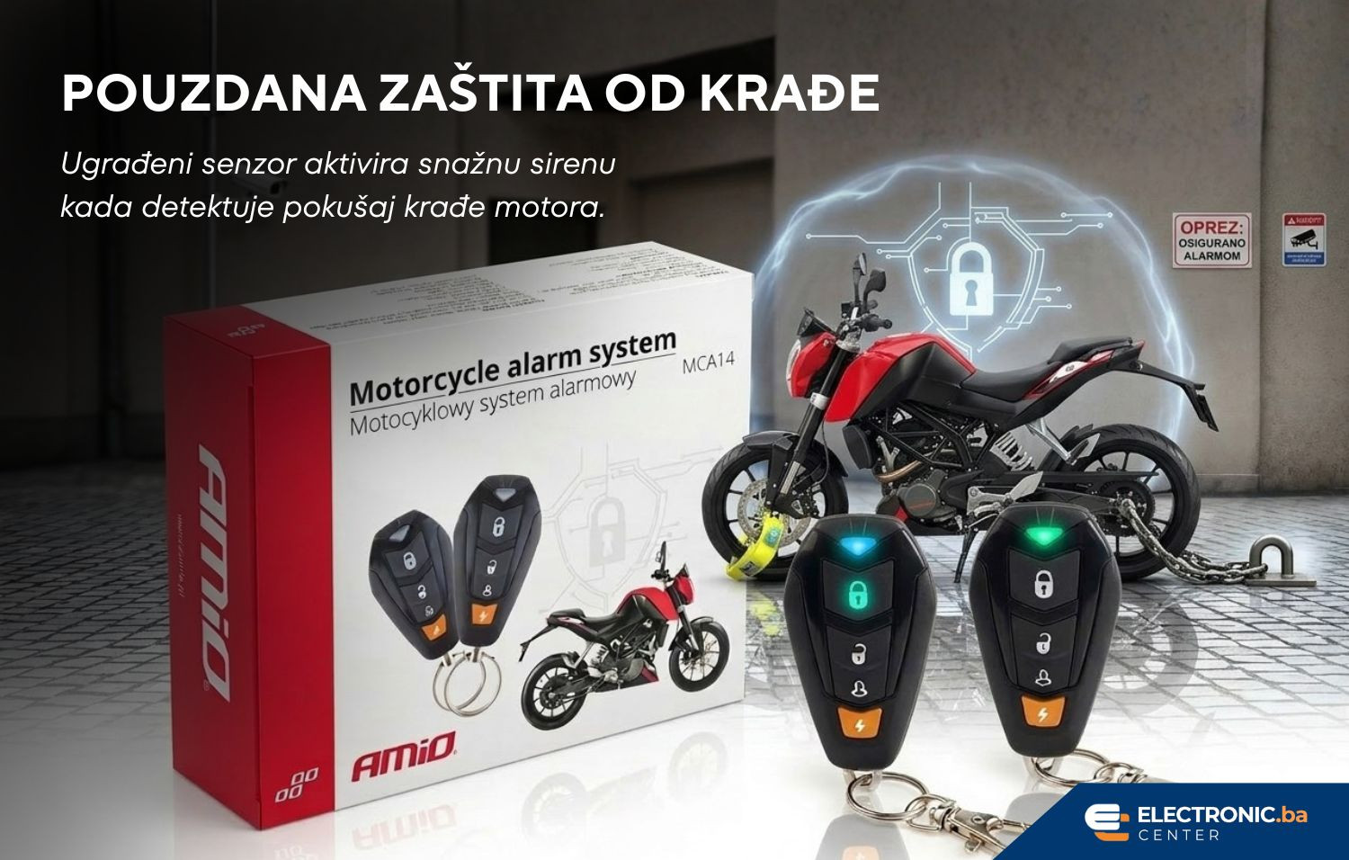 Alarm za motor sa daljnskim upravljačem MCA14 AMIO