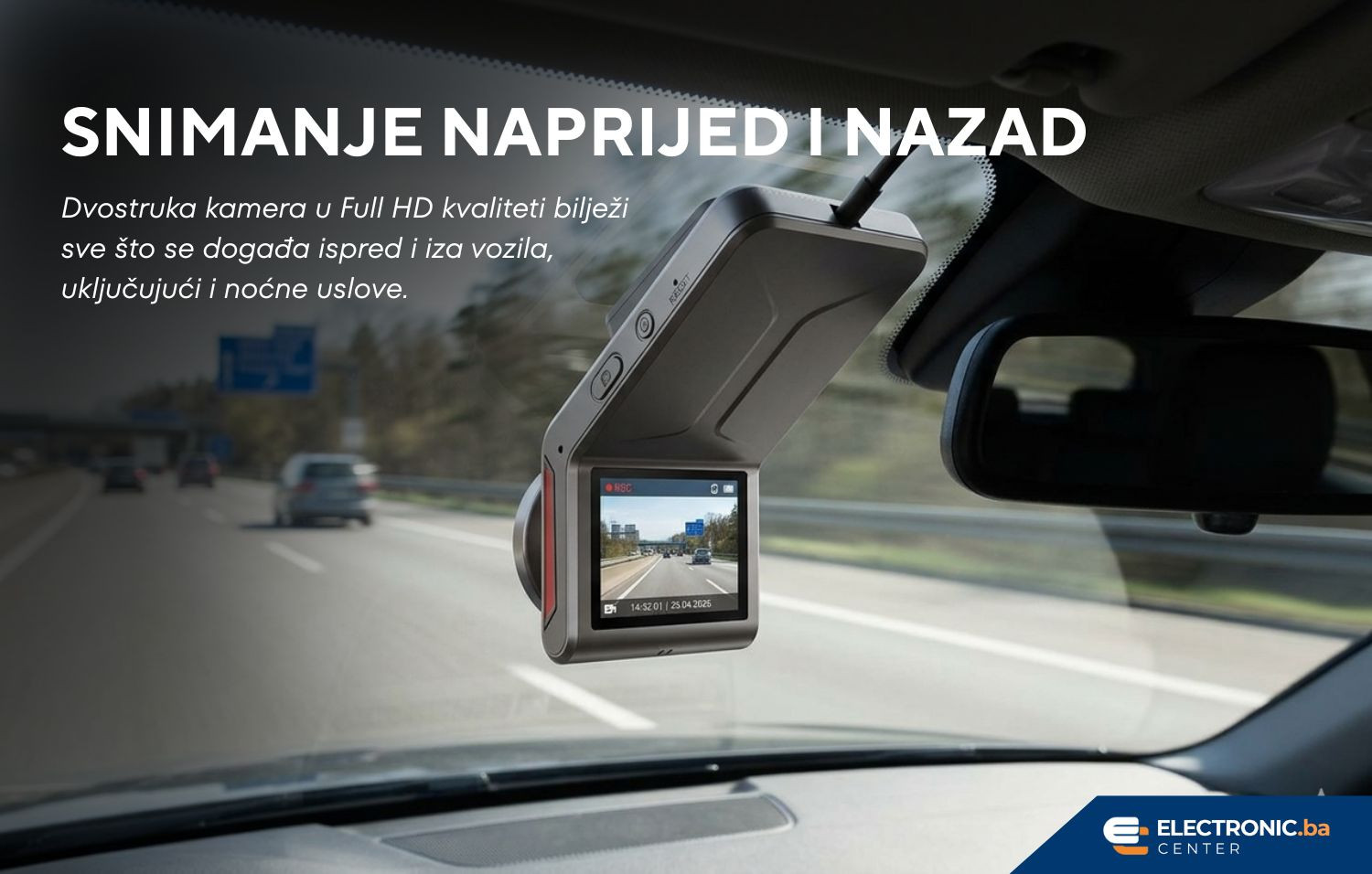 Dvostruka GPS auto kamera Dash Cam sa FULL HD ekranom