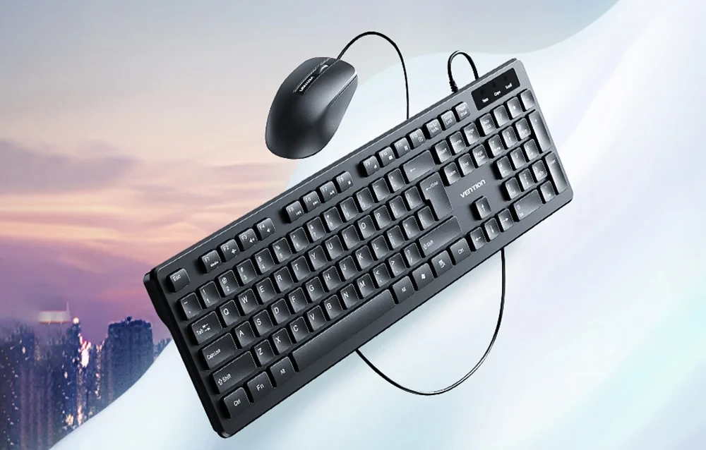 Žični set slim tastatura i miš VENTION crni - slika 2