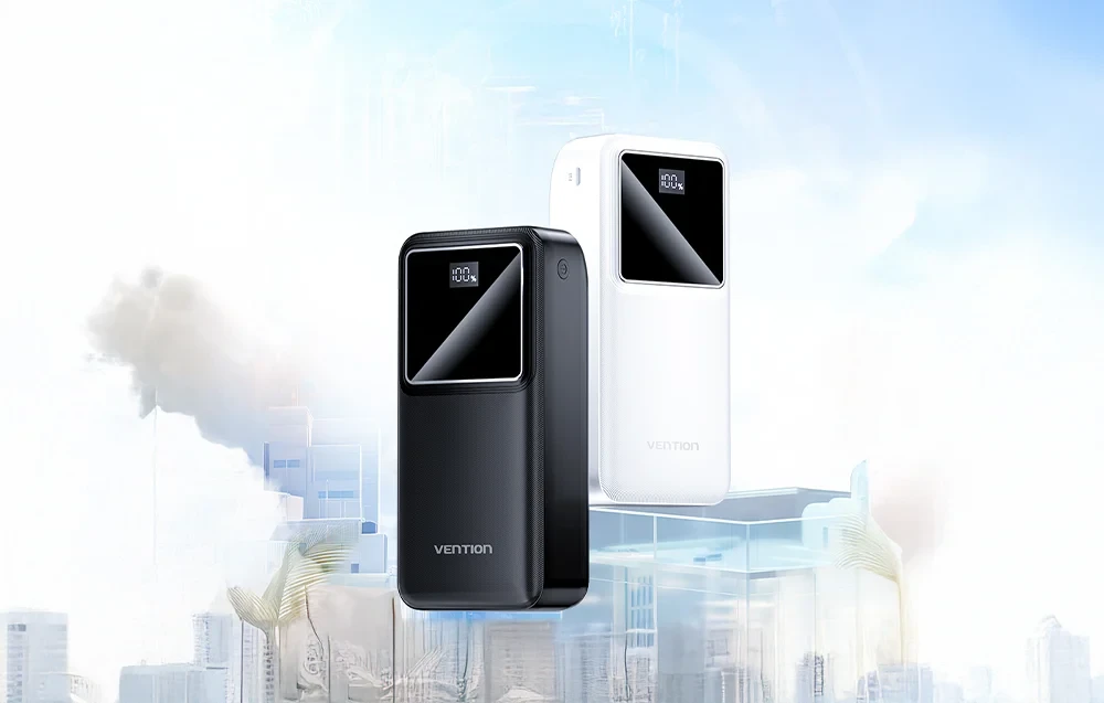 Snažni prijenosni punjač powerbank sa displejom 22.5W 30000mAh VENTION bijeli - slika 6