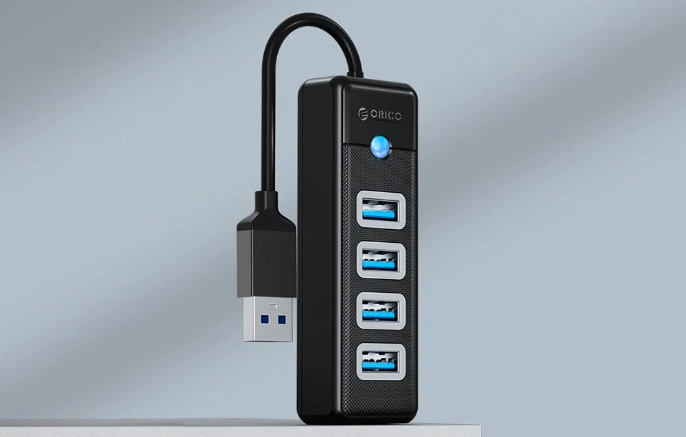 USB-A HUB ORICO 15cm 4u1, može se spojiti više uređaja, memorijski stick, miš ili tastatura