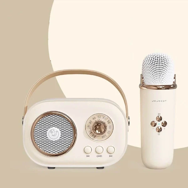 Mini karaoke radio zvučnik sa mikrofonom JOJOCUT C20 bež
