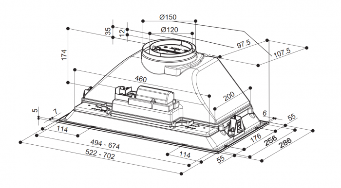 Potpuno ugradbena kuhinjska napa FABER Inka Smart C LG A52