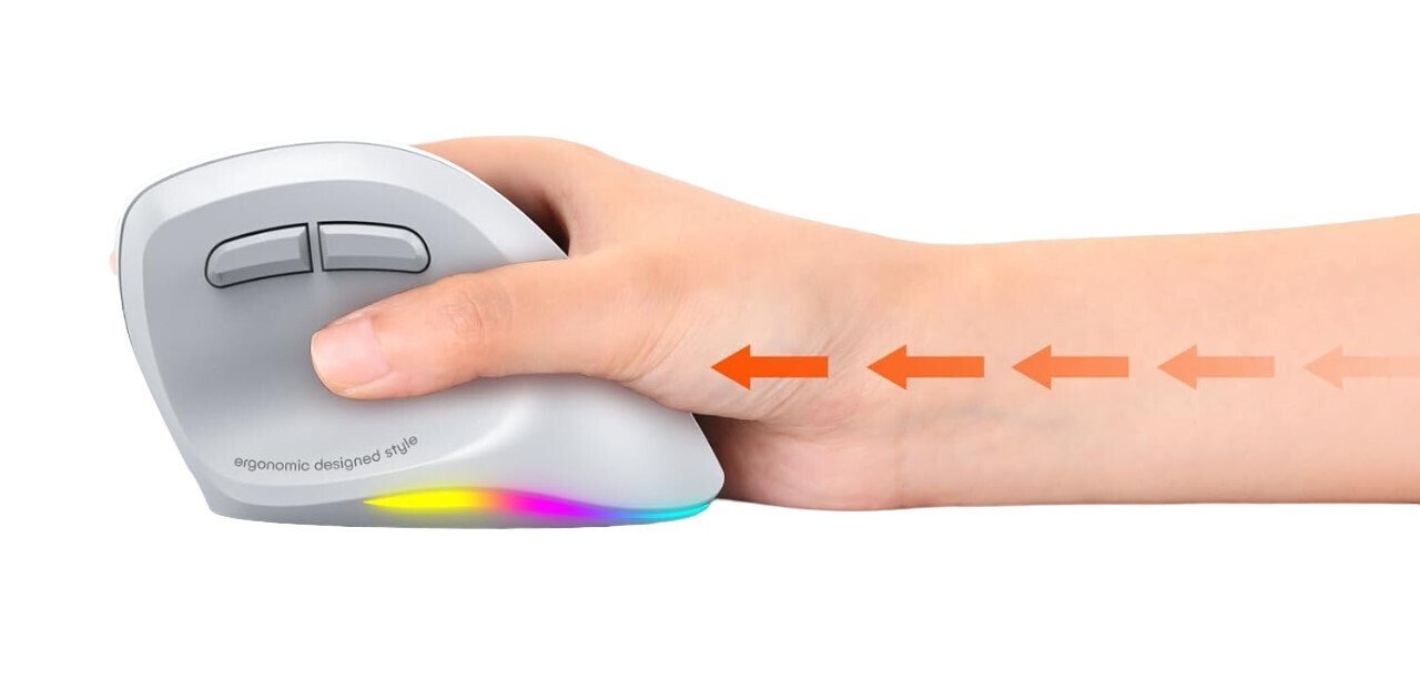 Ergonomski punjivi bežični bluetooth miš za dešnjake MEETION BTM010R bijeli