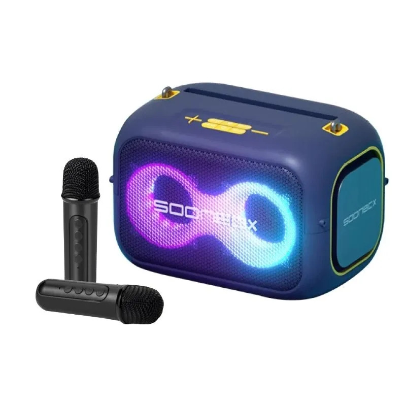 Prijenosni bluetooth karaoke zvučnik sa dva mikrofona SOONBOX S3000 plavi