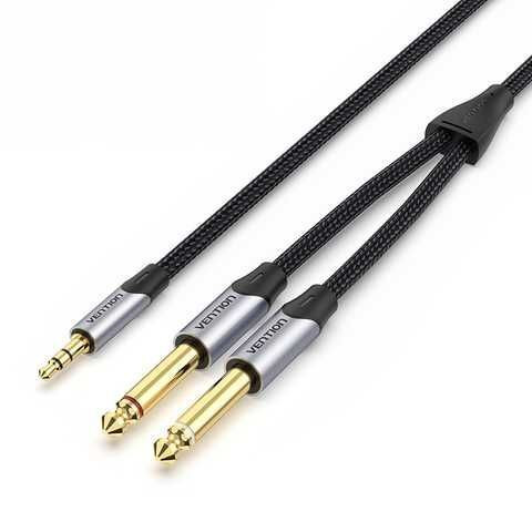 Audio kabal 3.5mm na 2X 6.35mm VENTION 1.5m crni