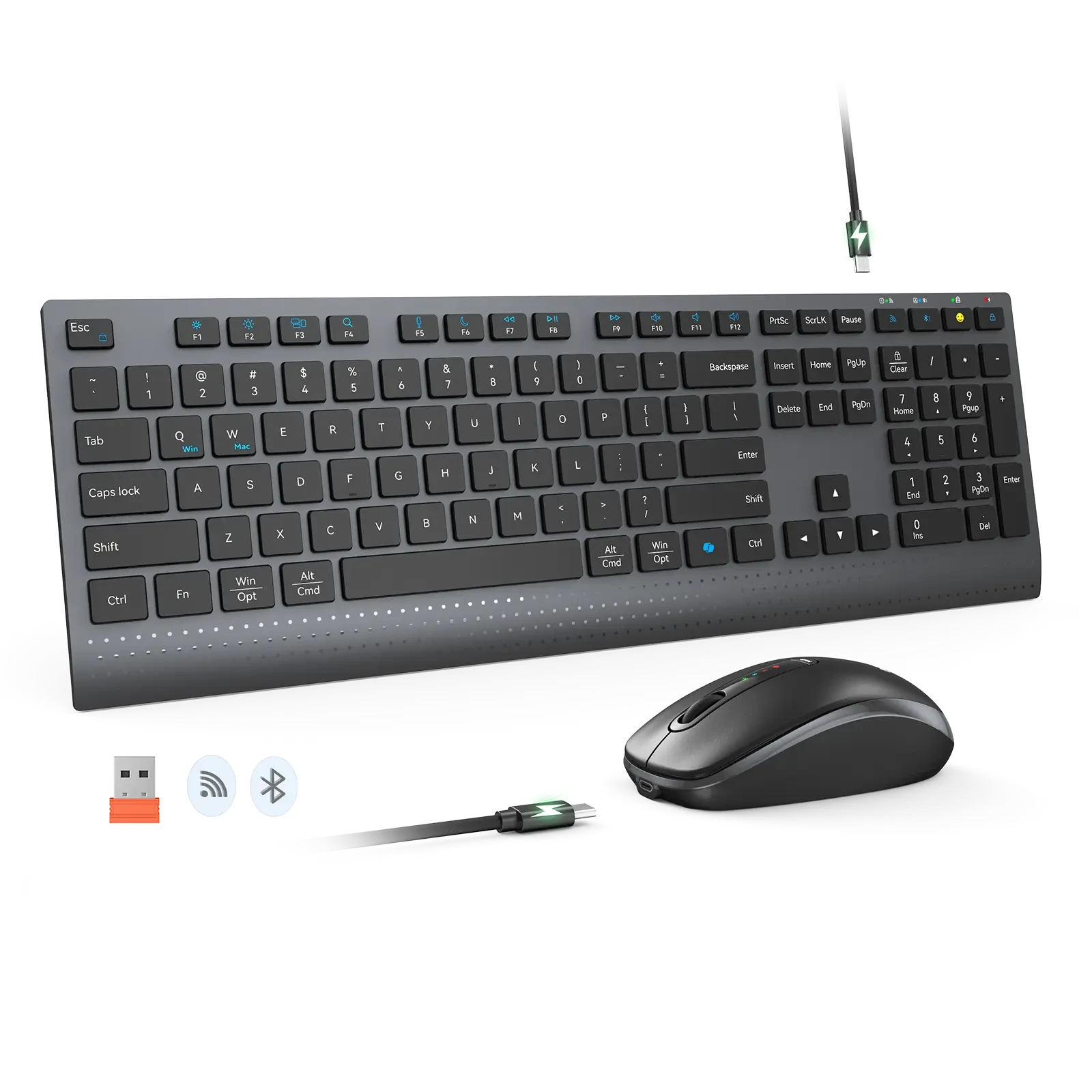 Elegantni bežični bluetotoh set tastatura + miš MEETION C2000