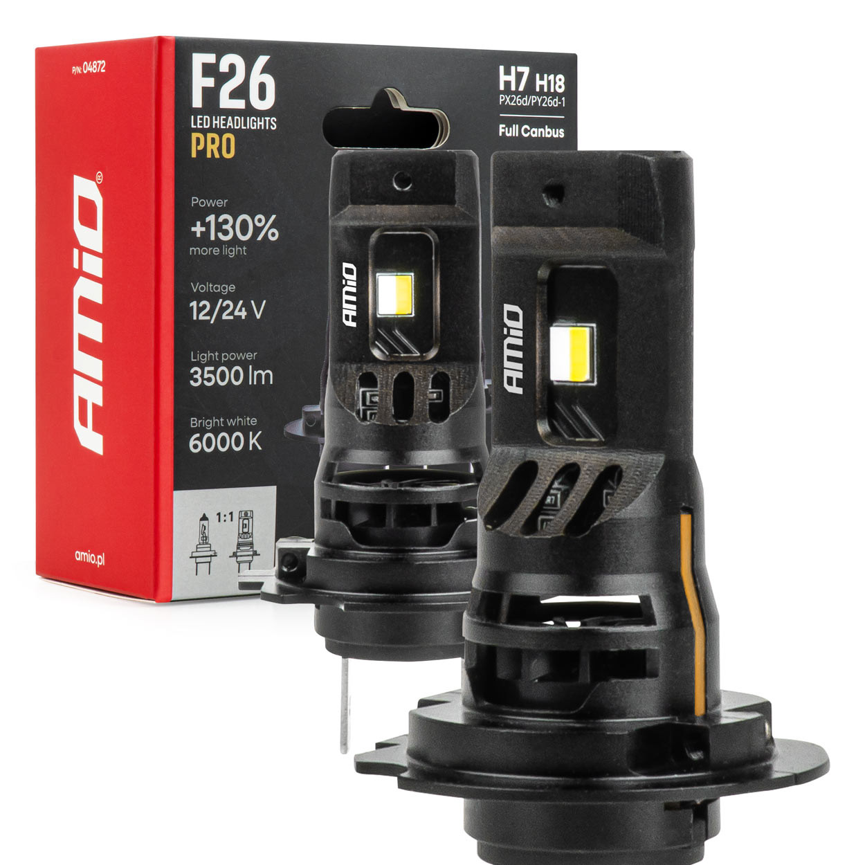 Auto sijalica H7 H18 LED 6000K F26 Pro Lumitec Full Canbus AMIO