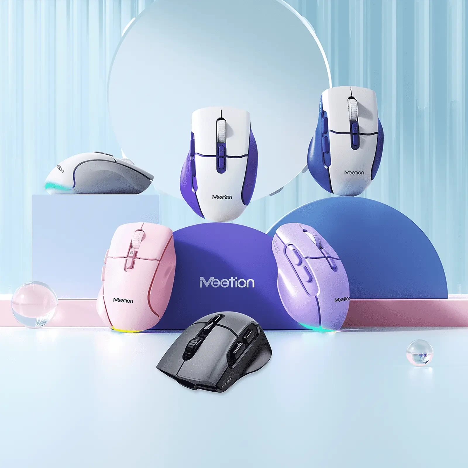 Ergonomski bežični bluetooth miš MEETION BTM001 bijelo sivi