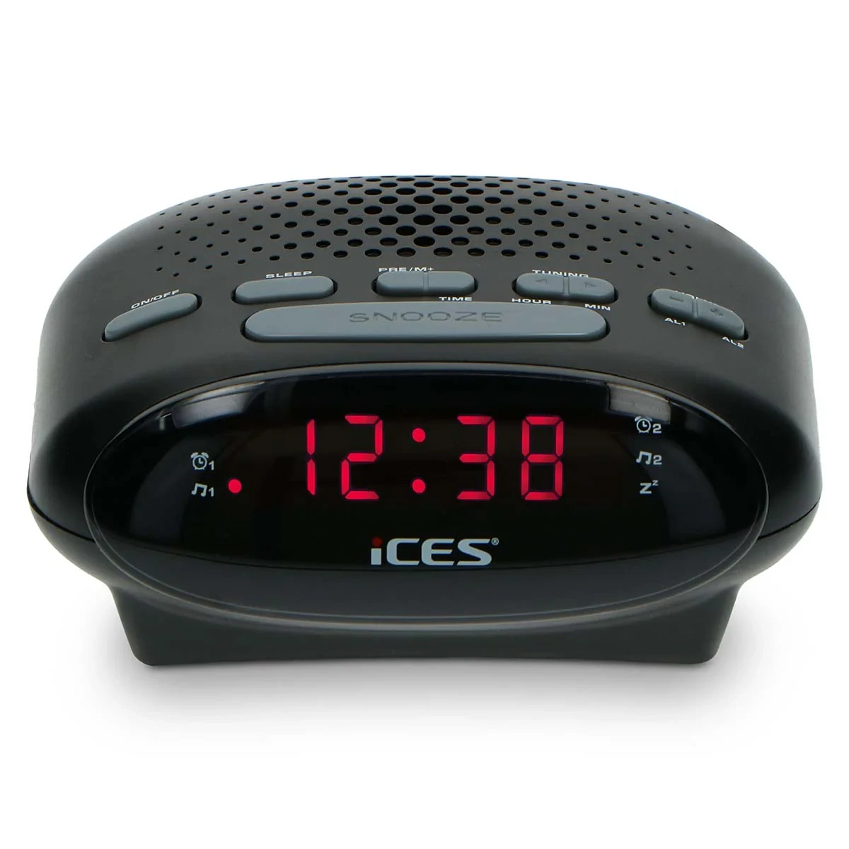 Digitalni sat sa alarmom i FM radiom ICES ICR-210 crni