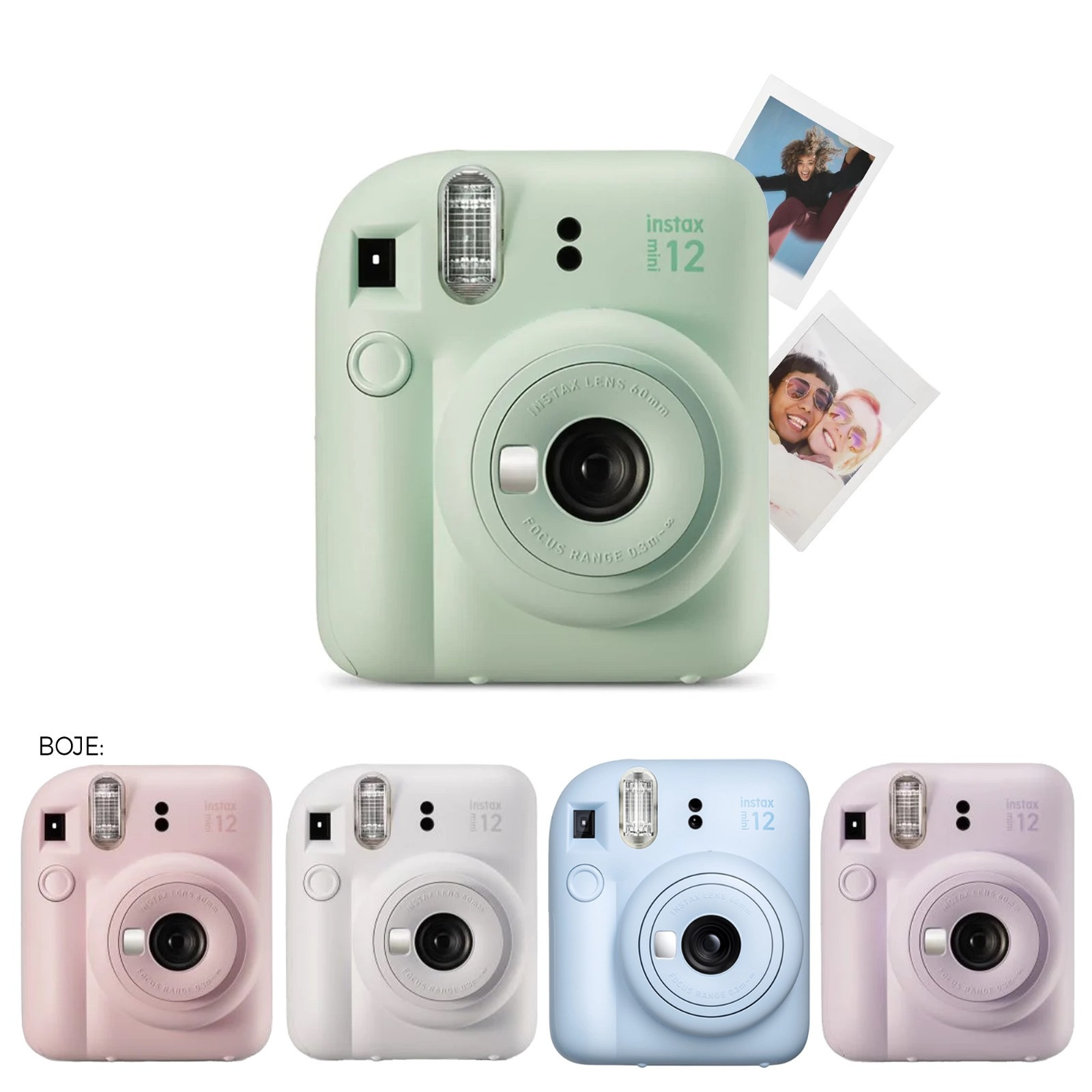 Fotoaparat Polaroid FUJIFILM INSTAX Mini 12  + film + futrola TRAVEL PACK