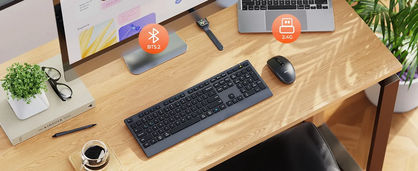 Elegantni bežični bluetotoh set tastatura + miš MEETION C2000