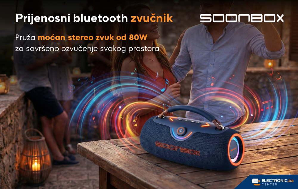 Prijenosni bluetooth zvučnik FM radio SOONBOX S9702 plavi