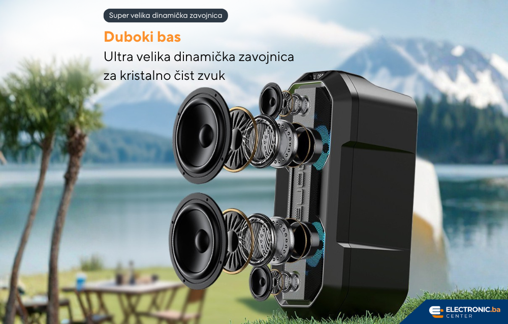 Prijenosni bluetooth karaoke zvučnik sa mikrofonom FM radio SOONBOX S6006A crni