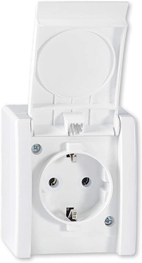 Utičnica dvopolna sa poklopcem IP44 bijela