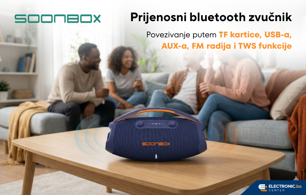 Prijenosni bluetooth zvučnik FM radio SOONBOX S5302 plavi