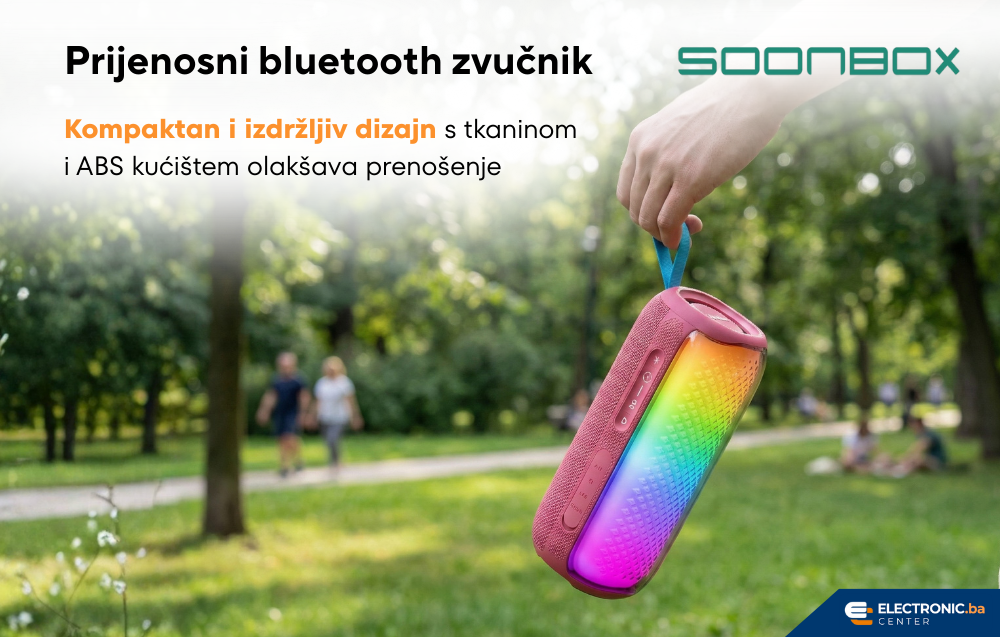 Prijenosni bluetooth zvučnik FM radio SOONBOX S3500PRO rozi