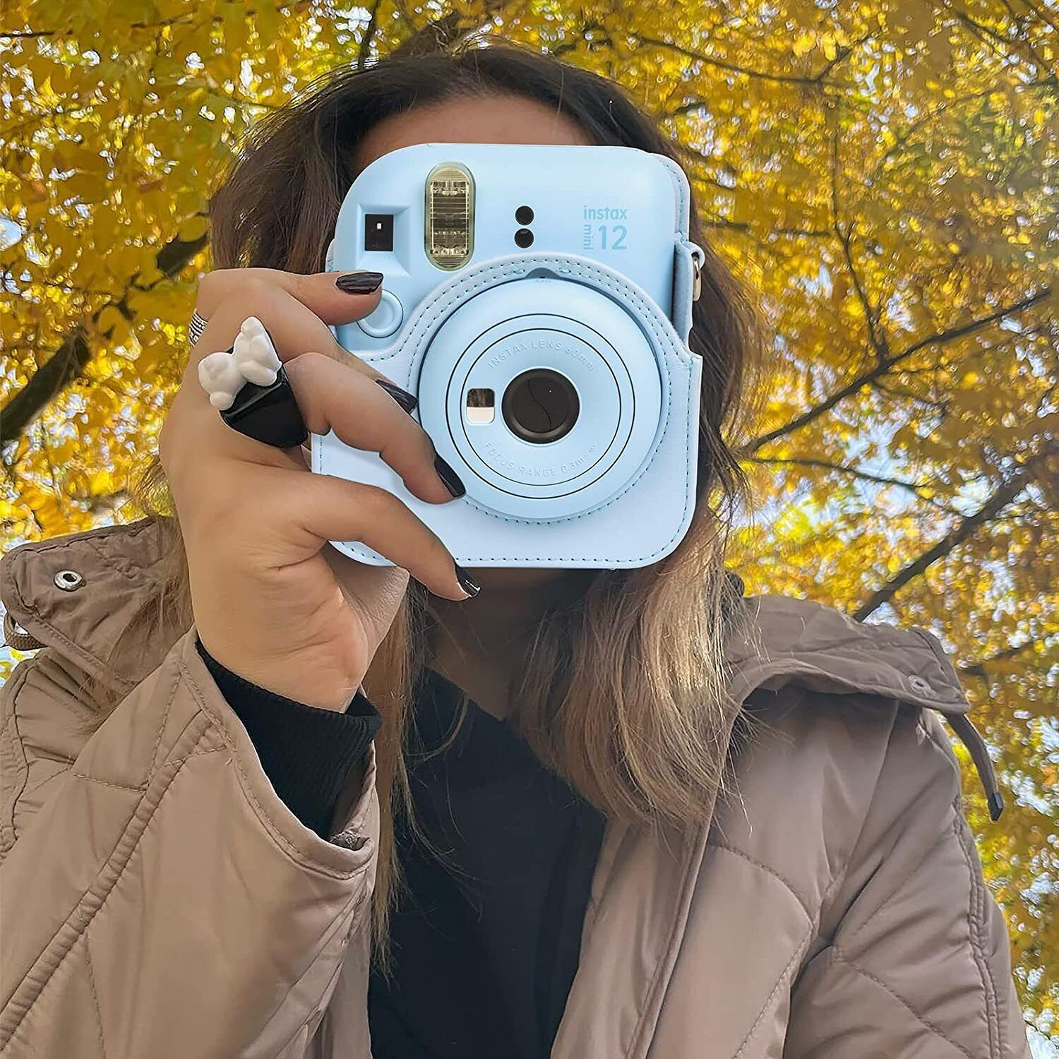 Zaštitna kožna futrola za FUJIFILM INSTAX Mini 12 aparat pastel blue