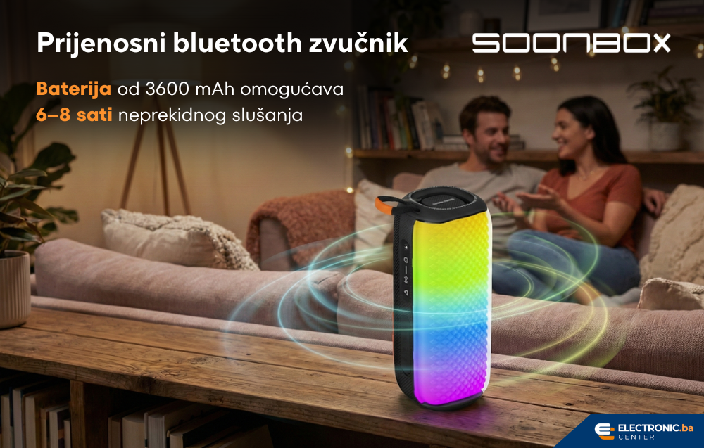 Prijenosni bluetooth zvučnik FM radio SOONBOX S3500PRO crni