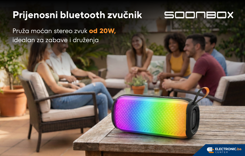Prijenosni bluetooth zvučnik FM radio SOONBOX S3500PRO crni