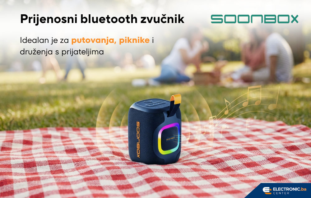 Prijenosni bluetooth zvučnik FM radio SOONBOX S3700MINI plavi
