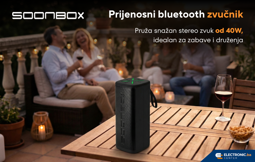 Prijenosni bluetooth zvučnik FM radio SOONBOX S2005 crni